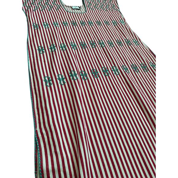 Tuckernuck Oversized Red Stripe Sullivan Embroidered Canvas Caftan Size XS - Picture 8 of 13